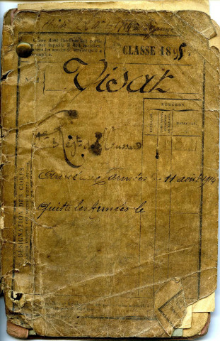 Journal (Etain), Livret militaire, photographies, cartes postales relatifs à Marie et charles Visat.