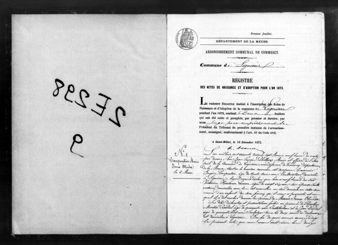 Naissances, Mariages, Décès (1873-1882)