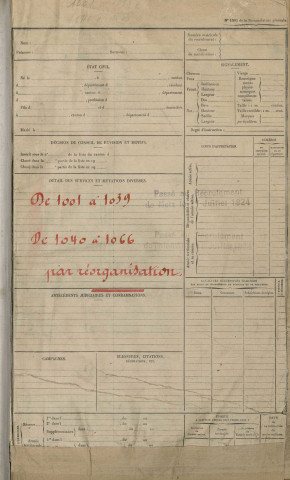1919 - Registre matricules n° 1001-1500