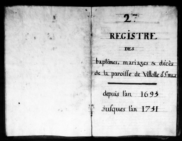 Baptêmes, Mariages, Sépultures (1695-1751)