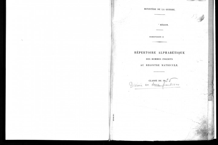 1926 - Répertoire alphabétique