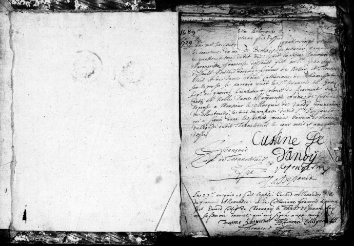 Baptêmes, Mariages, Sépultures (1689-1729)