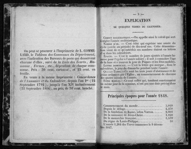 Almanach de la Meuse 1848
