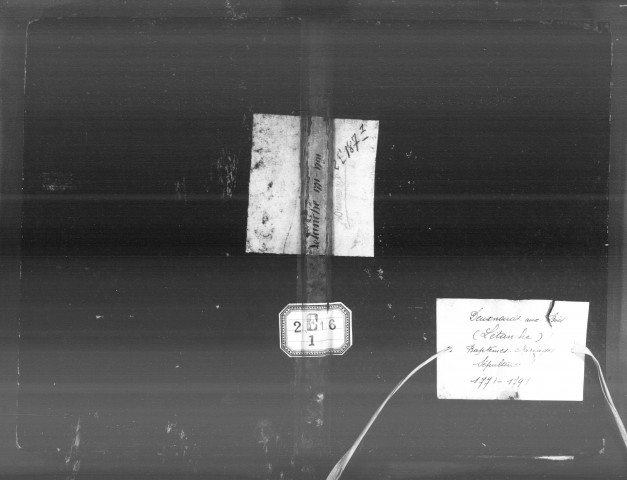 Baptêmes, Mariages, Sépultures (1771-1791)